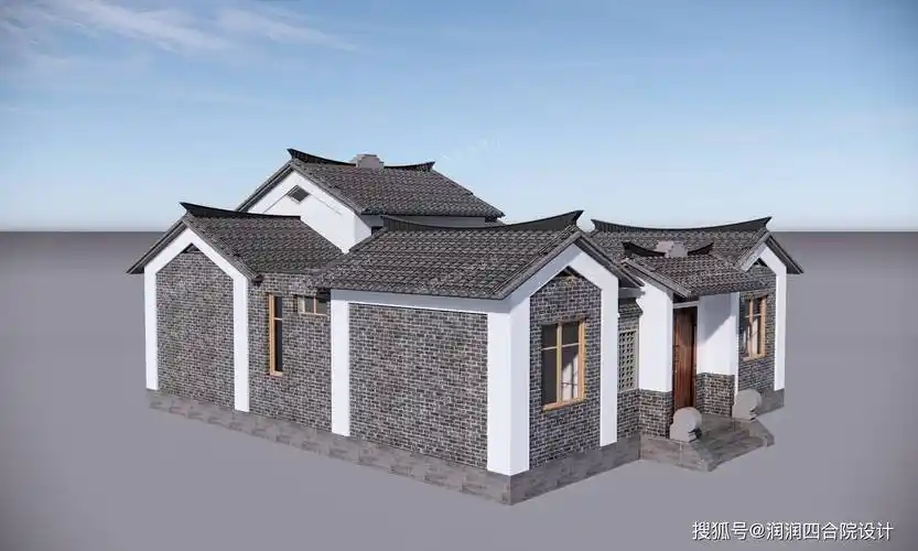 兄弟拼建11米12米小型的农村一层中式四合院润润四合院设计刘鹰