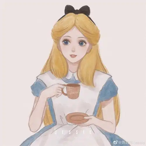 微博原创画师@陈四节jessie 爱丽丝头像图源搬运出处见水印.
