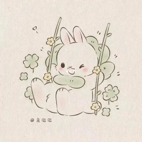 手绘可爱简笔画附教程111荡秋千喽