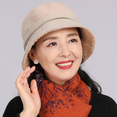 盆帽春秋女士百搭秋季新款出游女帽中年秋妈妈老年女秋天秋冬帽子