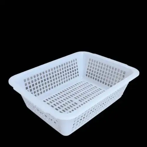 塑料篮子白色加厚厨房收纳筐配货蓝长方形水果蔬菜框洗菜篮小框子
