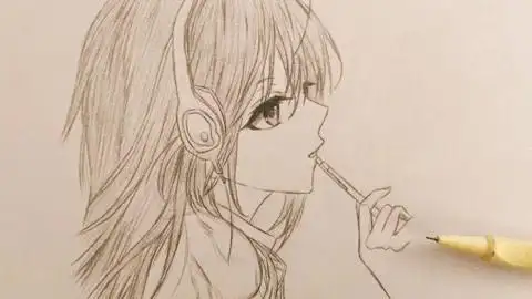 这样画动漫女孩侧脸太简单了吧