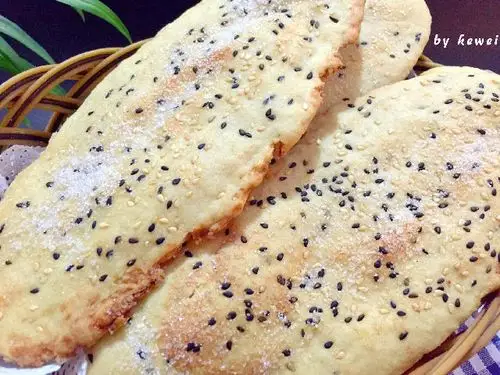 豆渣白糖芝麻烧饼