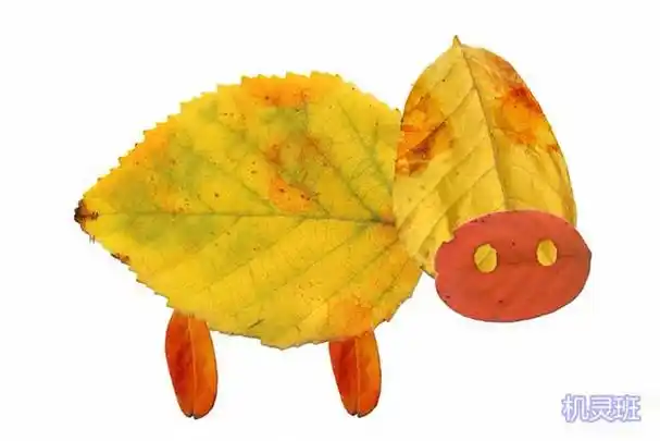 简单的儿童秋天手工:树叶粘贴画老黄牛(步骤图解)4