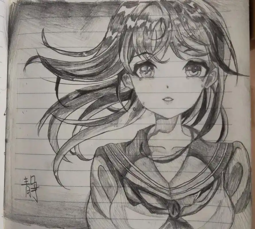 #临摹 #手绘 #画渣日常 #铅笔稿 #动漫人物绘画 - 抖音