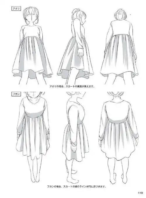 【动漫绘画教程】动漫少女服饰绘画素材画法公众号:手绘素材教程库