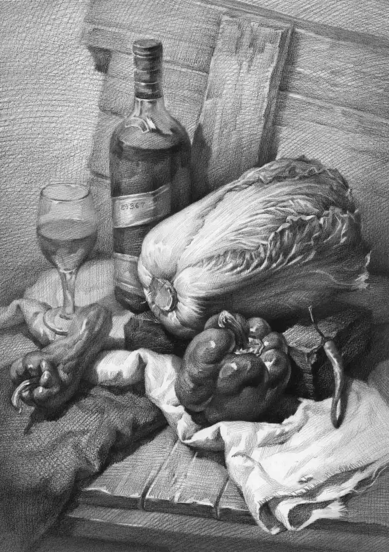 素描静物组合临摹素材来袭