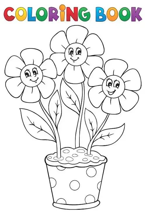 花卉主题5的涂色书图片