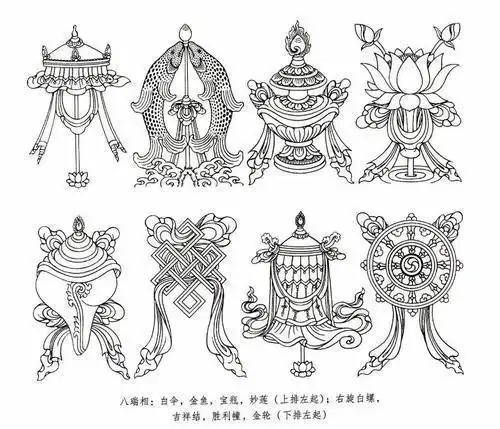 吉祥八宝图简笔画藏族吉祥八宝莲花简笔画吉祥八宝简笔画图案看过该简