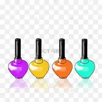 四瓶卡通风格指甲油剪贴画