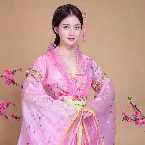 汐沚古装贵妃服装拖尾女唐朝皇后公主仙女汉服影楼写真舞台演出服