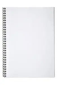 空白的纸质笔记本空白背景.孤立在白色的纸质螺旋笔记本照片