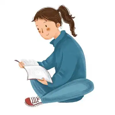 世界青年节手绘卡通读书看书学生学习人物素材