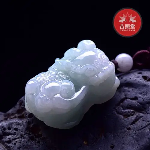 吉照堂 开光至尊貔貅系列翡翠如意霸王貔貅男女款貔貅吊坠招财 红色