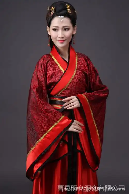 新款2017古代服装 女装曲裾汉服 民族服装女古装曲裾演出服饰