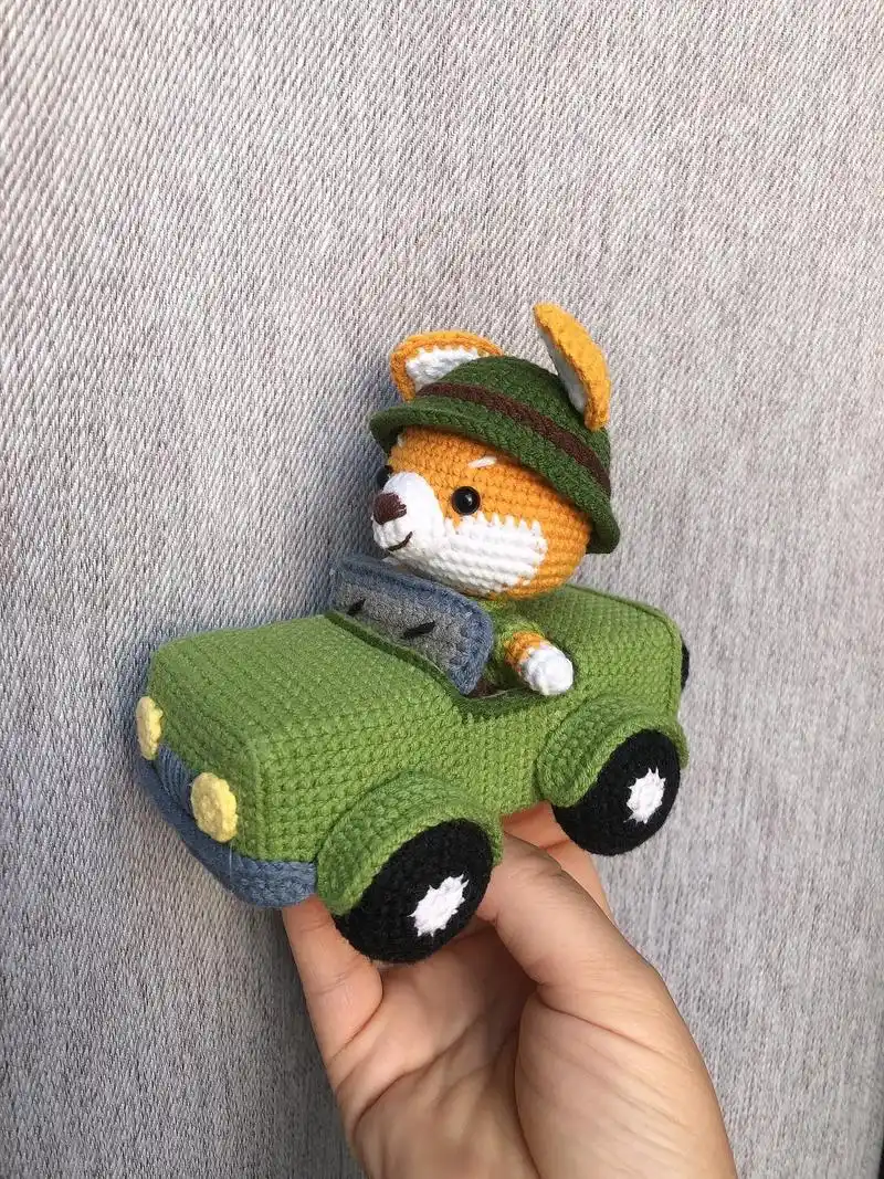 会开汽车的汪星人,附图解#钩织毛线玩偶 #成 - 抖音