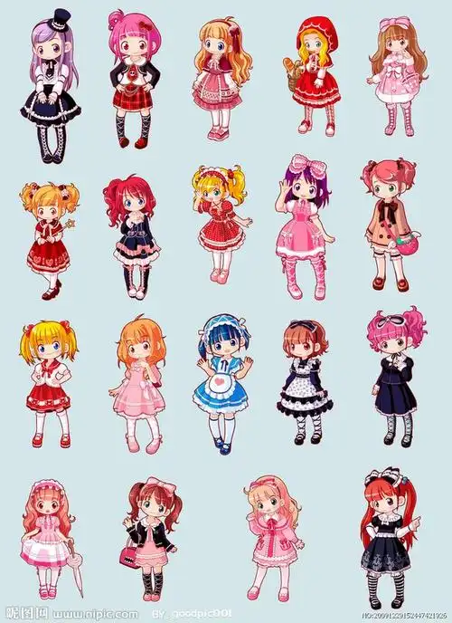 超可爱卡通少女服装源文件