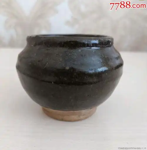 明末清初磁州窑黑釉罐磁州民窑瓷器