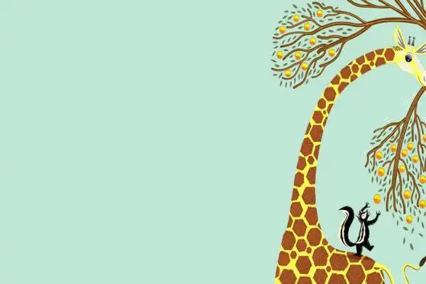 一组卡通动物ppt背景图片