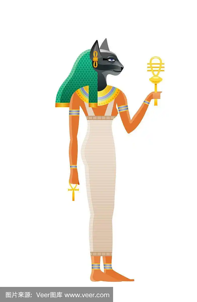 来自埃及的古老壁画艺术图标.孤立的白色背景.