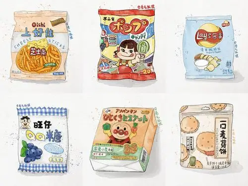 水彩零食包装