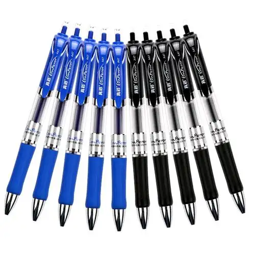 真彩truecolor按动中性笔12支装05mm按动型水性笔水笔签字笔黑油笔