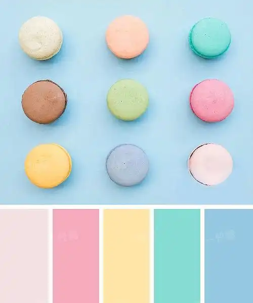 得到的色彩比较柔和,甜美,被称之为 马卡龙色.