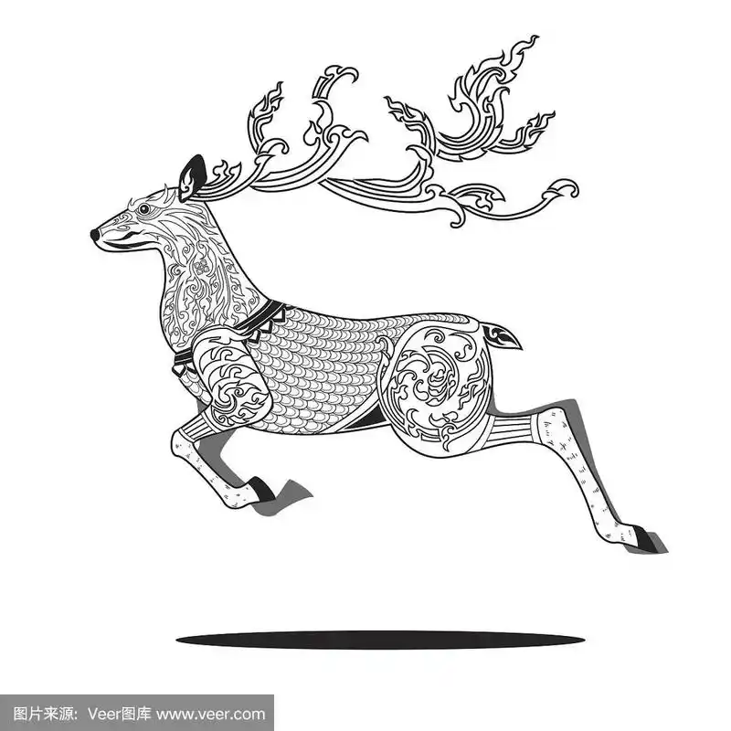 鹿艺术线条