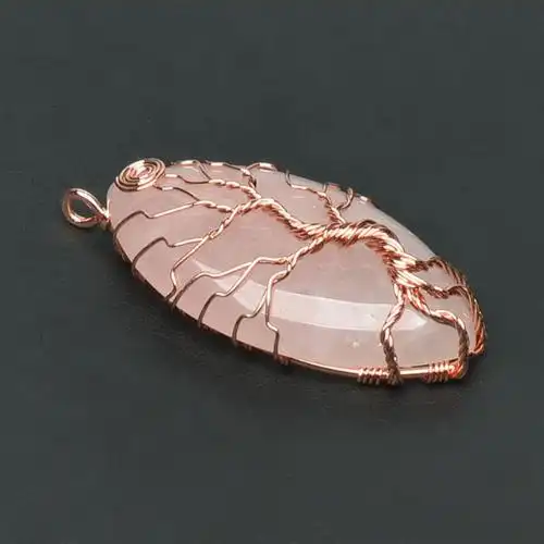 宝石石头首饰吊坠大电线包裹生命之树宝石吊坠天然大吊坠珠宝制作