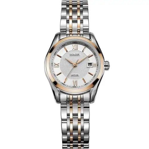 古尊(golgen)手表 商务系列石英情侣表女表间金色gn.19080l.vrs
