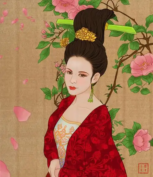 插画习作《杨贵妃》