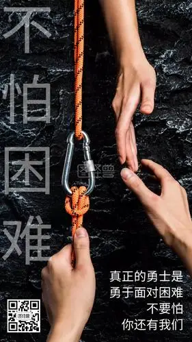 简约团队不怕困难的海报