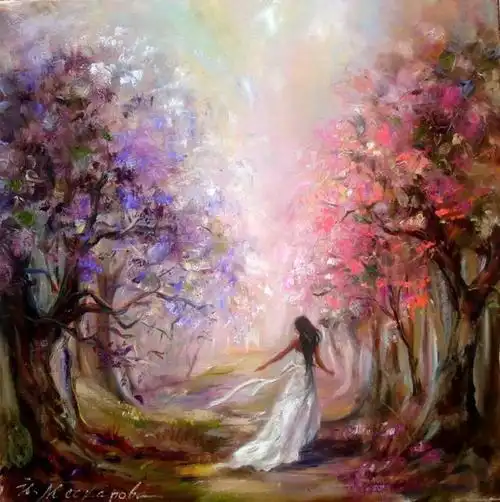 意大利女艺术家麦卡洛娃的心灵意象油画