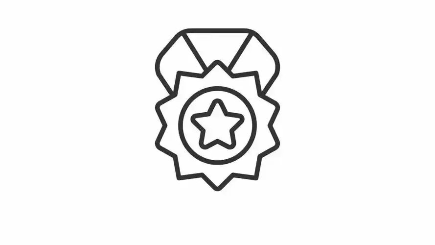 动画奖章线图标视频素材