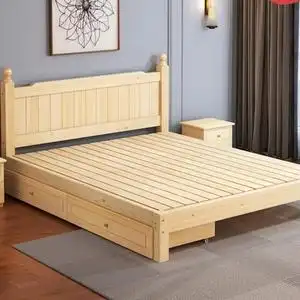 出租房屋床专用便宜结实单人床2米长家具松木床全实木简易床双人