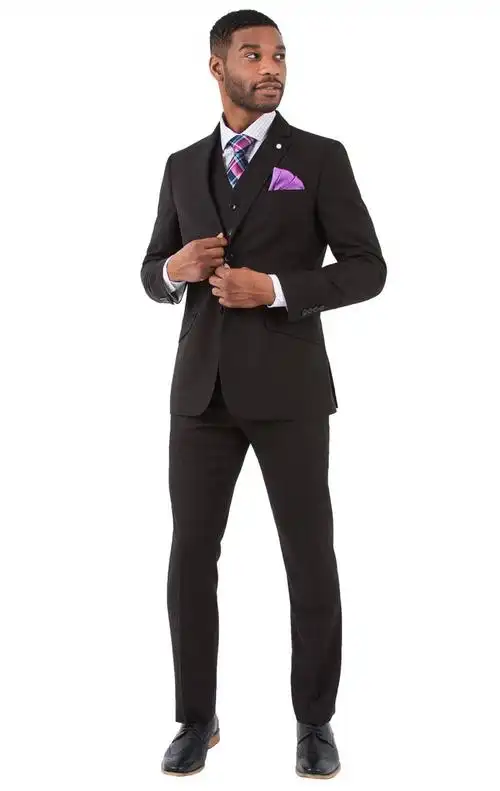 nw023 london suit separate black slim fit men suit groom wear