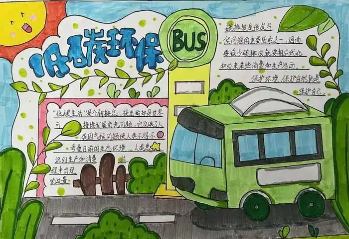 全国低碳日手抄报简单615全国低碳日手抄报