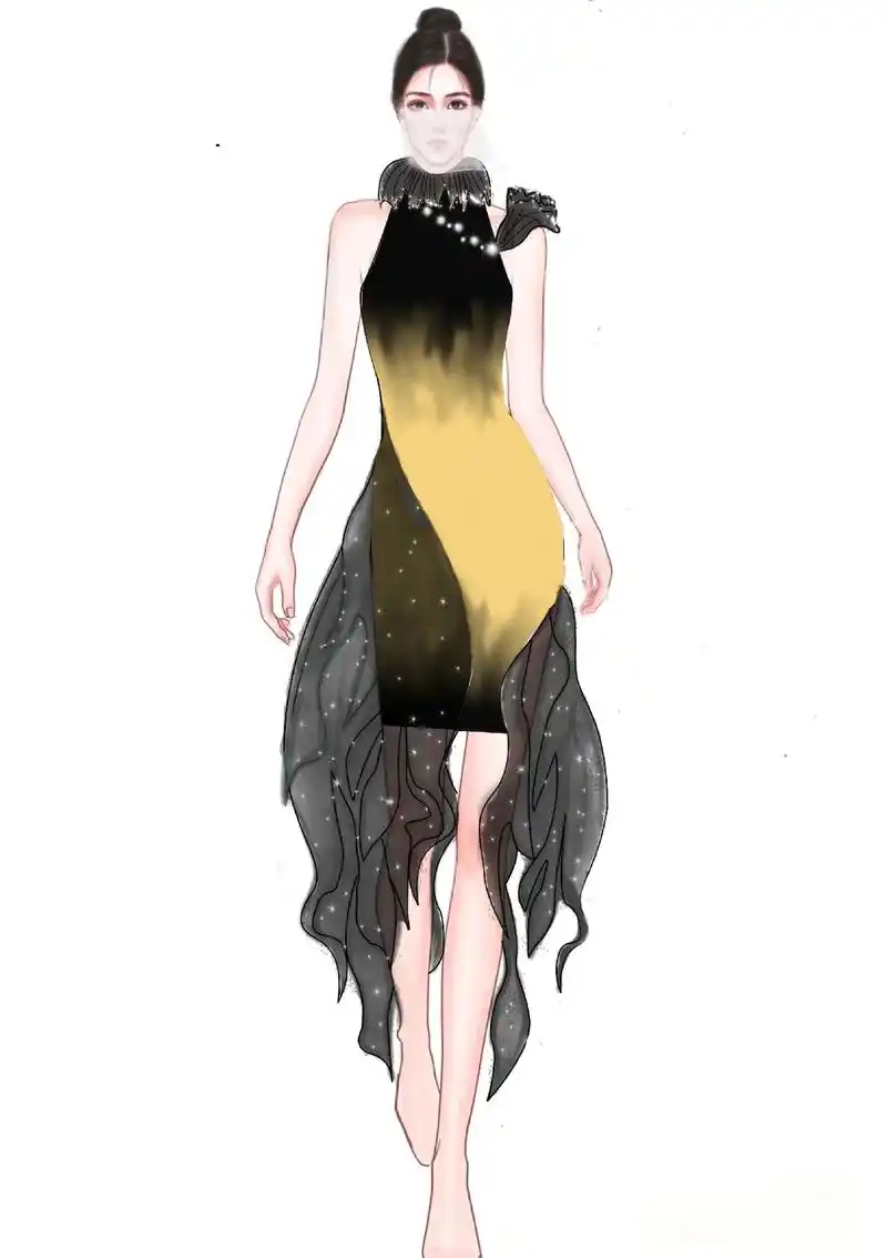 旗袍礼服设计 (原创作品 禁止抄袭) #服装设计 #设计灵感 - 抖音