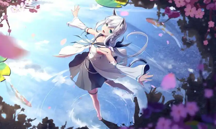 可爱女生水中舞蹈 鱼 高清动漫大图图片,4k高清动漫图片,娟娟壁纸