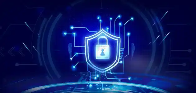 科技信息安全蓝色大气科技海报背景