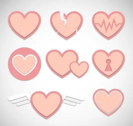 8款淡粉色爱心设计矢量素材