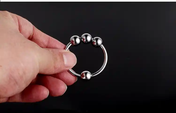 男性同志gay情趣四珠金属不锈钢阳具环jj环环另类阴茎锁精环定制