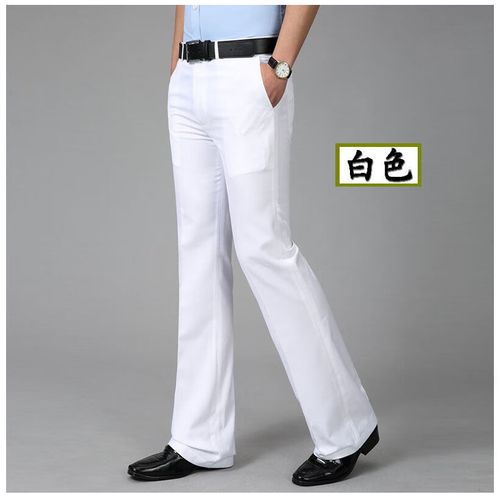 宁墅微型啦八裤秋冬加厚加绒微喇叭牛仔裤男春夏面料喇叭裤男韩版修身