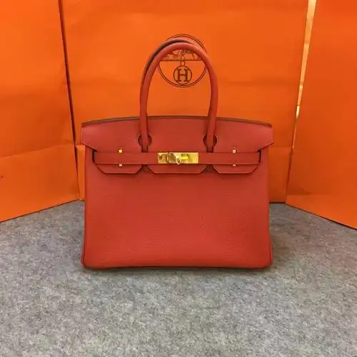 hermes 爱马仕birkin 铂金togo小牛皮中国红全手工蜡线手提女包30厘米