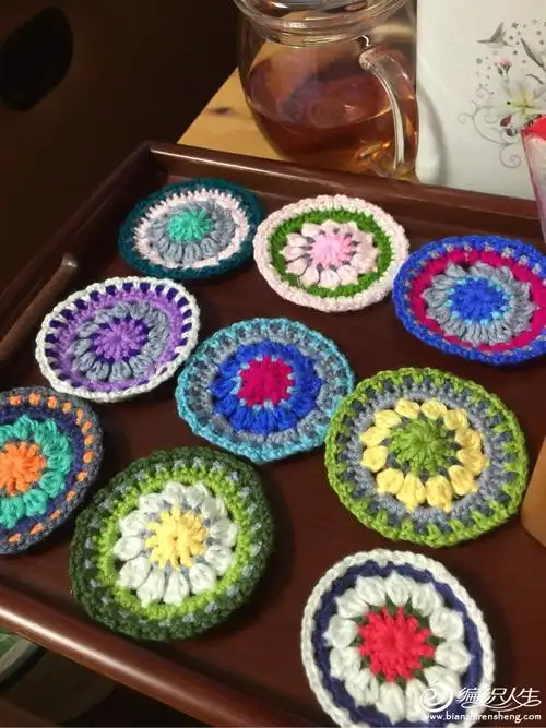 新手也可钩的艳丽曼陀罗花样钩针杯垫-编织教程-编织人生