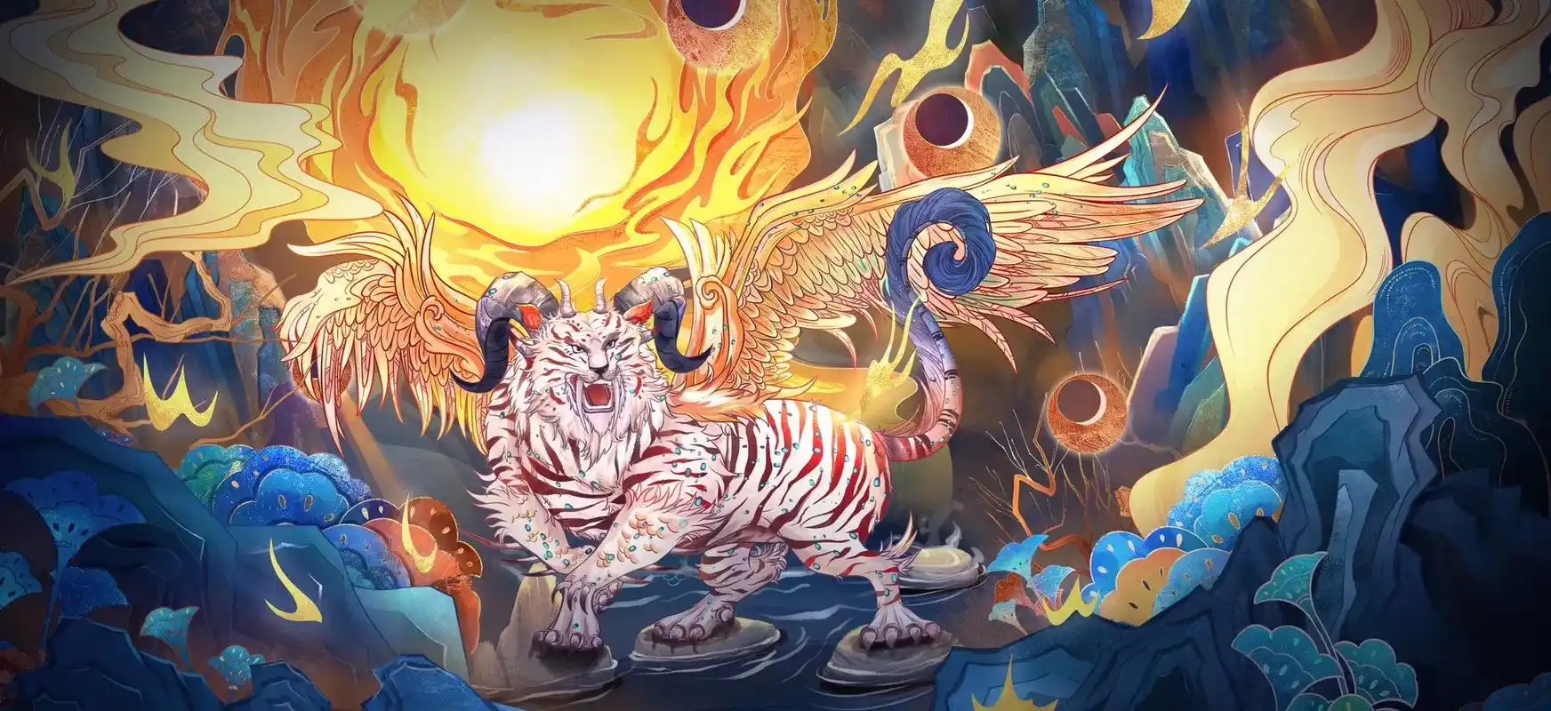 四大凶兽·穷奇.《山海经61海内北经》穷奇状如虎,有翼,食人 - 抖音