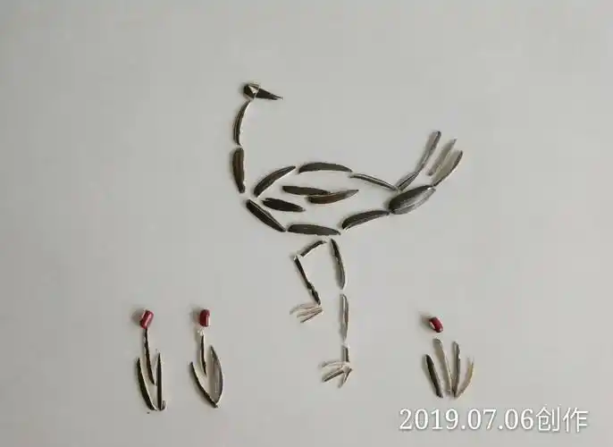 我的手工: 瓜子皮拼画