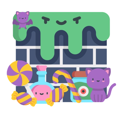 矢量万圣节可爱卡通装饰素材