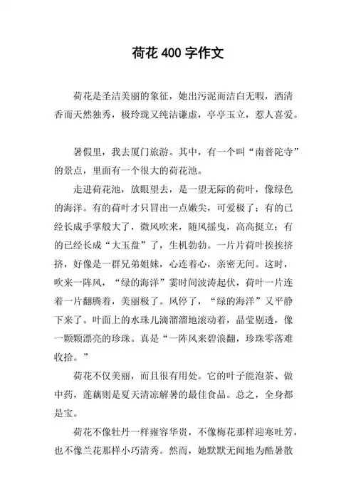 荷花400字作文
