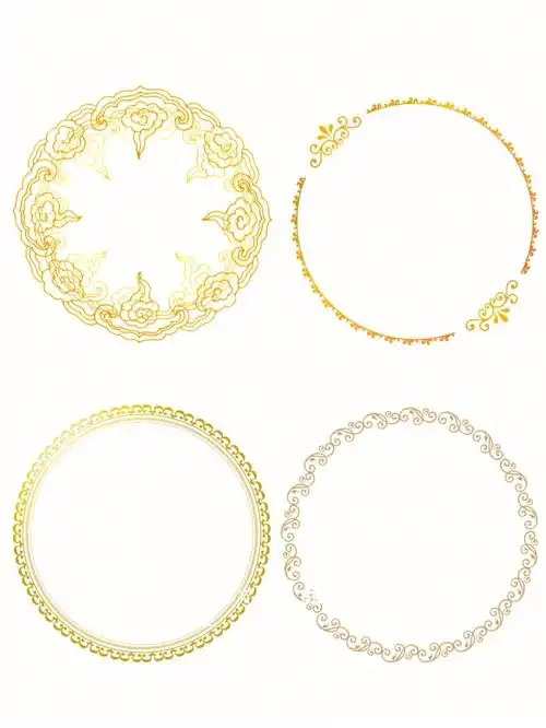 欧式金色花纹图案💥装饰图案免抠素材